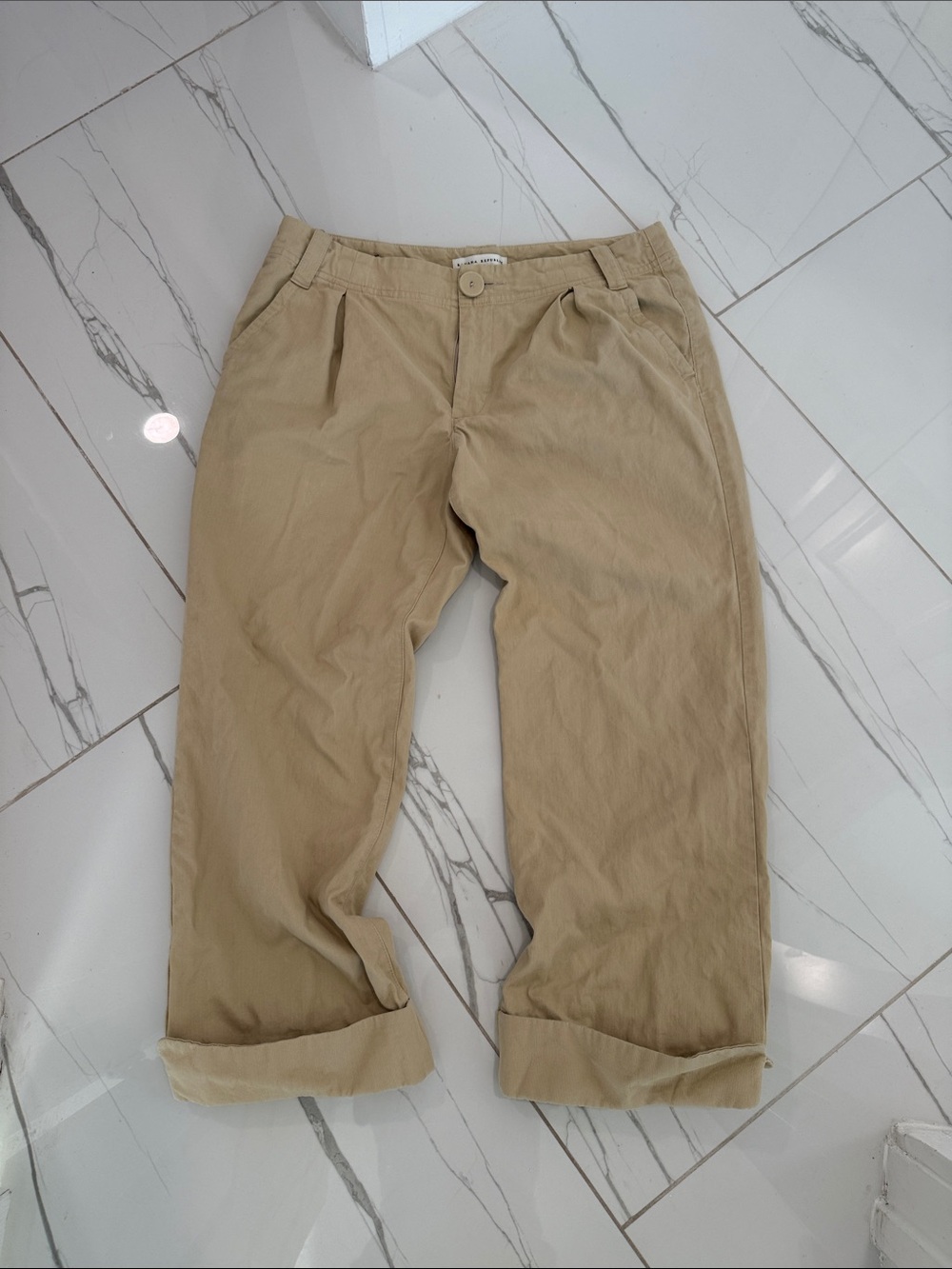 Banana Republic Beige/Tan Women's Relaxed Pleated Trousers